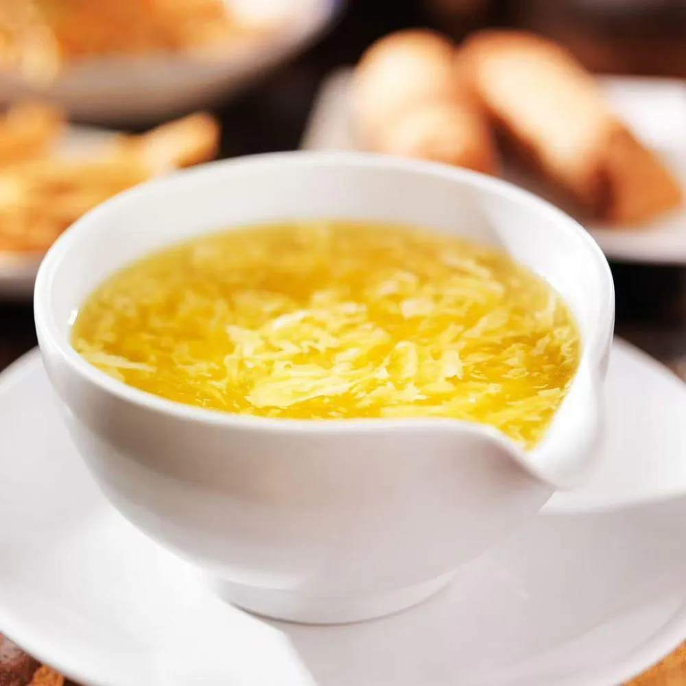 Warm egg drop soup at China Cook, a Chinese Restaurant in Owens Cross Roads